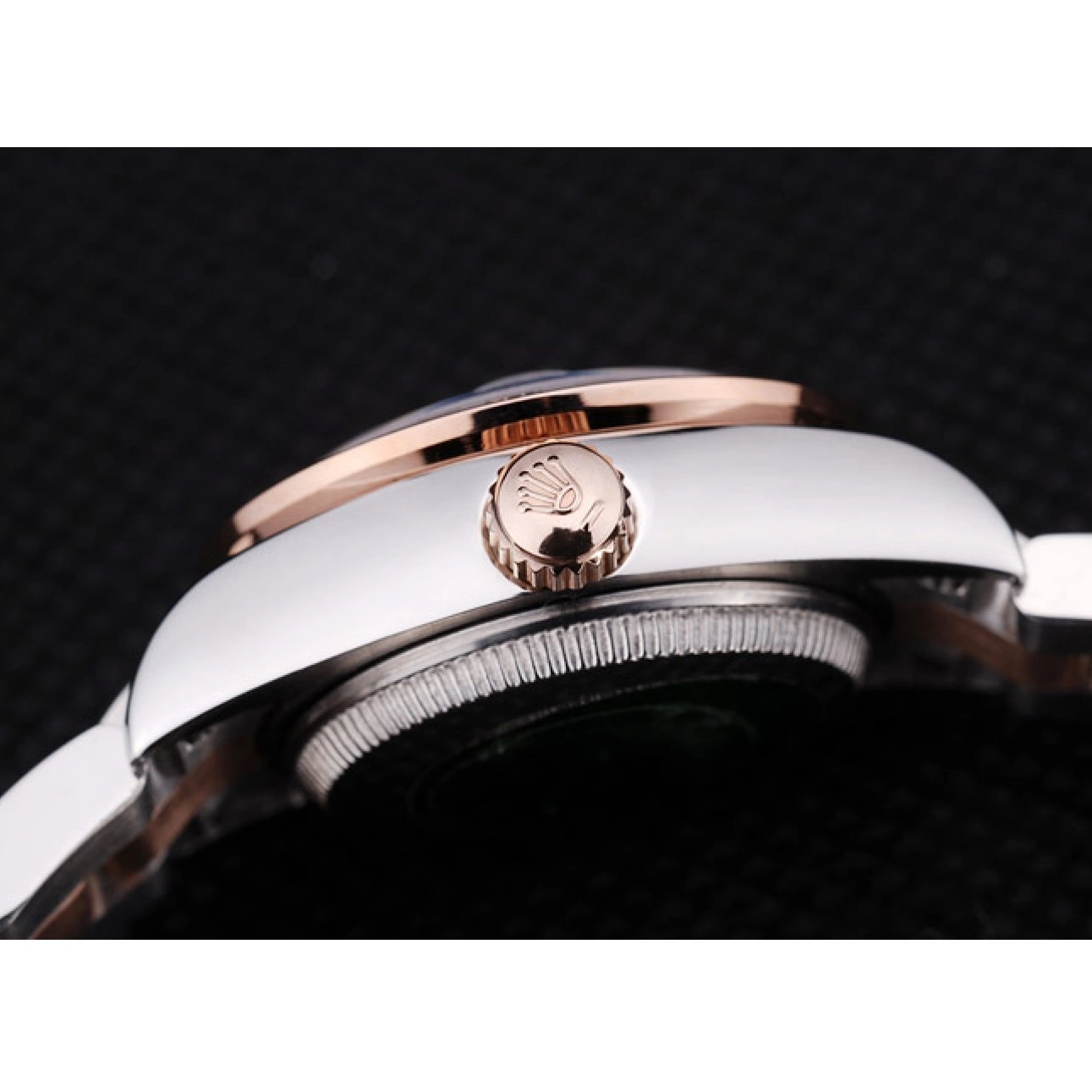 AAA Replica Watches Polished Gold Bezel Datejust Dial Brown Diamonds 7475 Rose Rolex 0524